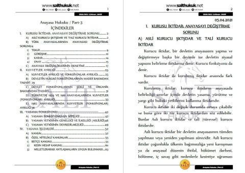 Anayasa Hukuku 2. Dönem Not Seti (2020-2021)-AKHF-Konu Anlatım Kitapçığı