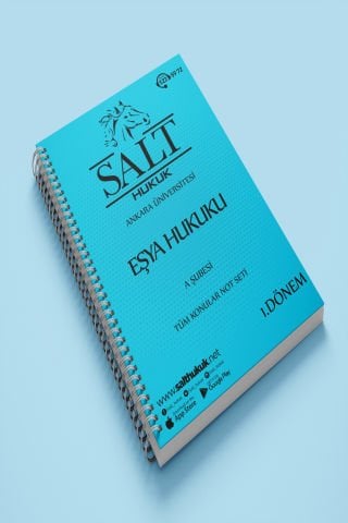 Eşya Hukuku Amfi A 1. Dönem Tüm Konular Not Seti-Spiralli