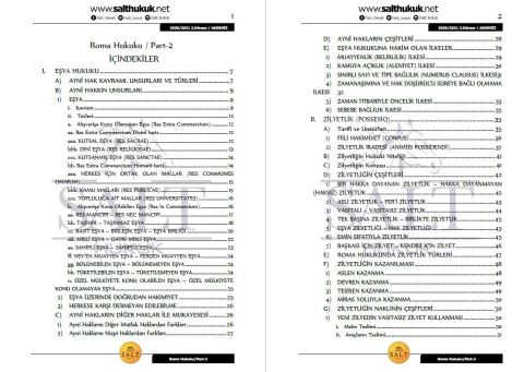 Roma Hukuku 2. Dönem Not Seti (2020-2021)-AKHF-Konu Anlatım Kitapçığı