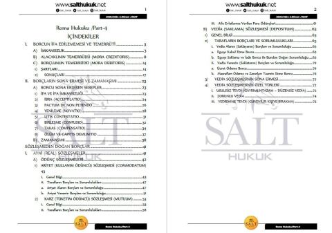 Roma Hukuku 2. Dönem Not Seti (2020-2021)-AKHF-Konu Anlatım Kitapçığı