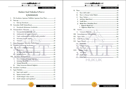 Medeni Usul Hukuku Amfi A 2. Dönem Part-2 (2022-2023)-AÜHF-Konu Anlatım Kitapçığı