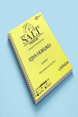 Eşya Hukuku Amfi B 1. Dönem Tüm Konular Not Seti-Spiralli