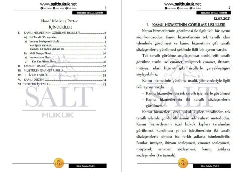 İdare Hukuku 2. Dönem Not Seti (2020-2021)-AKHF-Konu Anlatım Kitapçığı