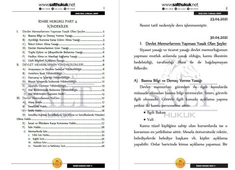 İdare Hukuku 2. Dönem Not Seti (2020-2021)-AKHF-Konu Anlatım Kitapçığı