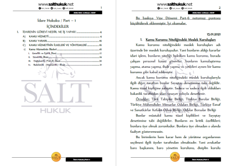 İdare Hukuku 2. Dönem Not Seti (2020-2021)-AKHF-Konu Anlatım Kitapçığı