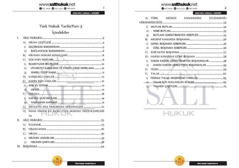 Türk Hukuk Tarihi 2. Dönem Not Seti (2020-2021)-AKHF-Konu Anlatım Kitapçığı
