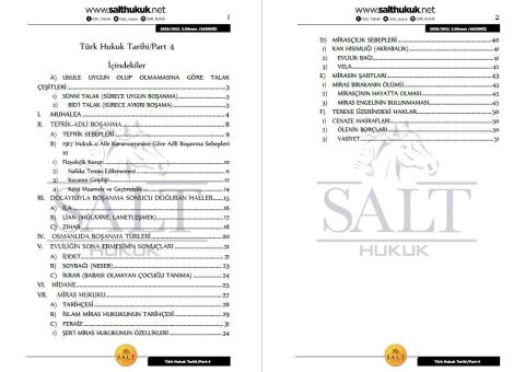 Türk Hukuk Tarihi 2. Dönem Not Seti (2020-2021)-AKHF-Konu Anlatım Kitapçığı