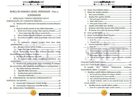 Borçlar Genel Hukuku 2. Dönem Not Seti (2020-2021)-AKHF-Konu Anlatım Kitapçığı