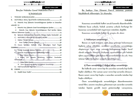 Borçlar Genel Hukuku 2. Dönem Not Seti (2020-2021)-AKHF-Konu Anlatım Kitapçığı