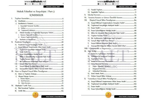 Hukuk Felsefesi ve Sosyolojisi 2. Dönem Not Seti (2020-2021)-AKHF-Konu Anlatım Kitapçığı