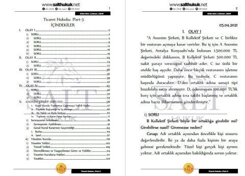 Ticaret Hukuku-1 2. Dönem Not Seti (2020-2021)-AKHF-Konu Anlatım Kitapçığı