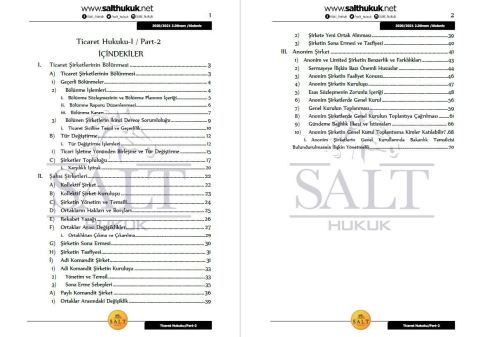 Ticaret Hukuku-1 2. Dönem Not Seti (2020-2021)-AKHF-Konu Anlatım Kitapçığı