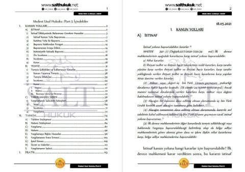 Medeni Usul Hukuku 2. Dönem Not Seti (2020-2021)-AKHF-Konu Anlatım Kitapçığı
