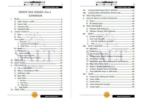 Medeni Usul Hukuku 2. Dönem Not Seti (2020-2021)-AKHF-Konu Anlatım Kitapçığı