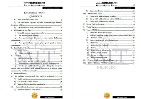 Eşya Hukuku 2. Dönem Not Seti (2020-2021)-AKHF-Konu Anlatım Kitapçığı