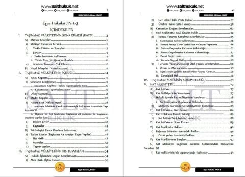 Eşya Hukuku 2. Dönem Not Seti (2020-2021)-AKHF-Konu Anlatım Kitapçığı