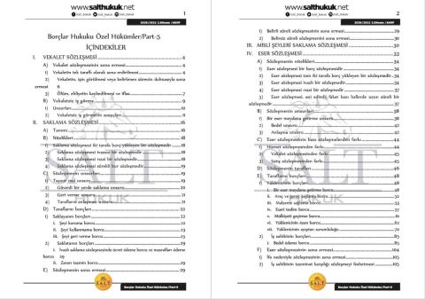 Borçlar Özel Hukuku 2. Dönem Not Seti (2020-2021)-AKHF-Konu Anlatım Kitapçığı
