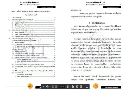 Ceza Genel Hukuku 2. Dönem Vize Part-1 (2022-2023)-İAÜ-Konu Anlatım Kitapçığı