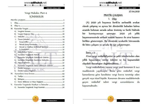 Vergi Huk. 2. Dönem Not Seti (2020-2021)-AKHF-Konu Anlatım Kitapçığı