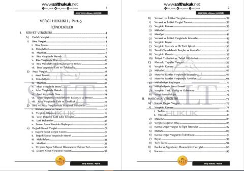 Vergi Huk. 2. Dönem Not Seti (2020-2021)-AKHF-Konu Anlatım Kitapçığı