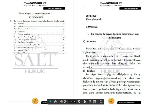 İdari Yargılama Hukuku 2. Dönem Vize Part-1 (2022-2023)-İAÜ-Konu Anlatım Kitapçığı
