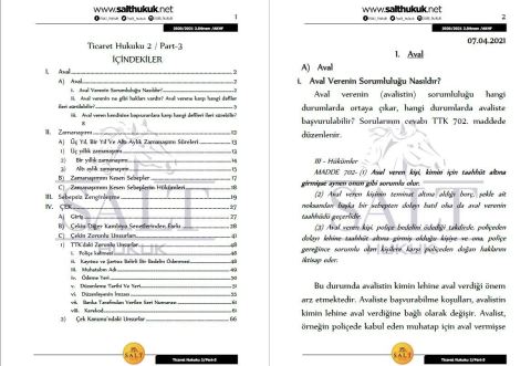 Ticaret Hukuku-2 2. Dönem Not Seti (2020-2021)-AKHF-Konu Anlatım Kitapçığı