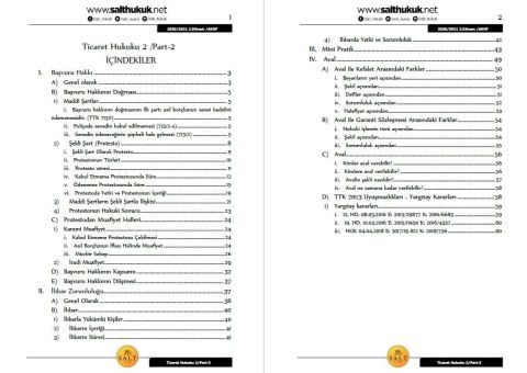 Ticaret Hukuku-2 2. Dönem Not Seti (2020-2021)-AKHF-Konu Anlatım Kitapçığı