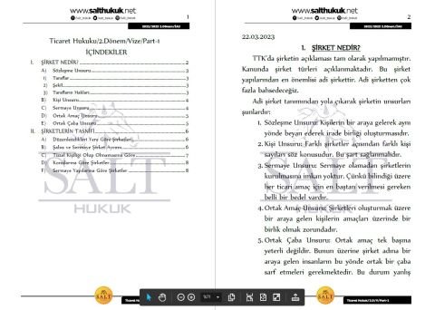 Ticaret Hukuku 2. Dönem Vize Part-1 (2022-2023)-İAÜ-Konu Anlatım Kitapçığı