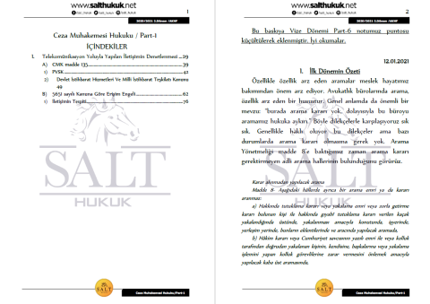 Ceza Muhakemesi Hukuku 2. Dönem Not Seti (2020-2021)-AKHF-Konu Anlatım Kitapçığı