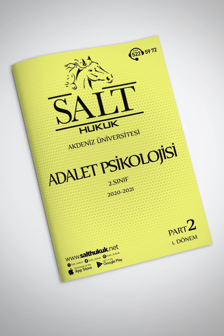 Adalet Psikolojisi1.Dönem Part-2 (2020-2021)-AKHF-Konu Anlatım Kitapçığı