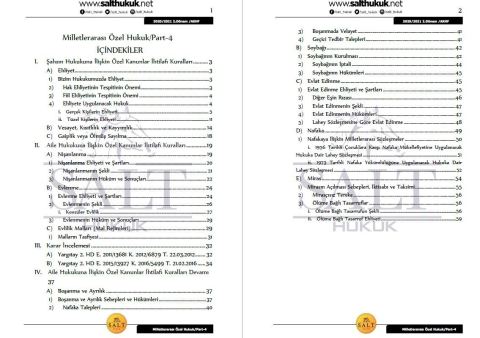 Milletler Özel Hukuku 2. Dönem Not Seti (2020-2021)-AKHF-Konu Anlatım Kitapçığı