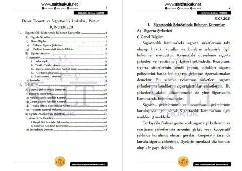 Deniz Ticaret Sigorta 2. Dönem Not Seti (2020-2021)-AKHF-Konu Anlatım Kitapçığı
