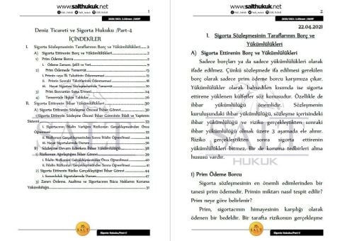 Deniz Ticaret Sigorta 2. Dönem Not Seti (2020-2021)-AKHF-Konu Anlatım Kitapçığı