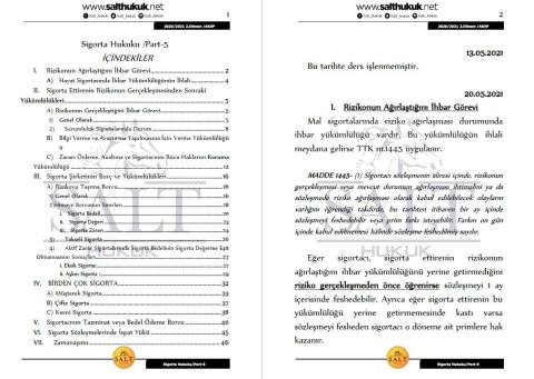 Deniz Ticaret Sigorta 2. Dönem Not Seti (2020-2021)-AKHF-Konu Anlatım Kitapçığı