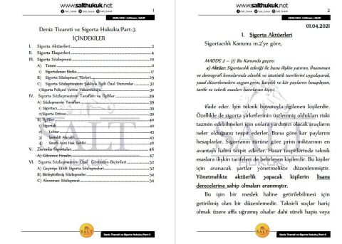 Deniz Ticaret Sigorta 2. Dönem Not Seti (2020-2021)-AKHF-Konu Anlatım Kitapçığı