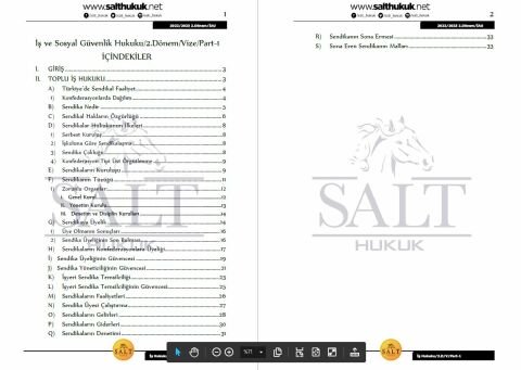 İş ve Sosyal Güvenlik 2. Dönem Vize Part-1 (2022-2023)-İAÜ-Konu Anlatım Kitapçığı