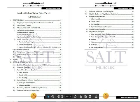 Medeni Hukuk 2. Dönem Vize Part-2 (2022-2023)-İAÜ-Konu Anlatım Kitapçığı