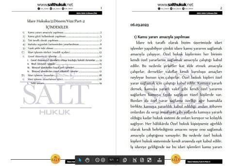 İdare Hukuku 2. Dönem Vize Part-2 (2022-2023)-İAÜ-Konu Anlatım Kitapçığı