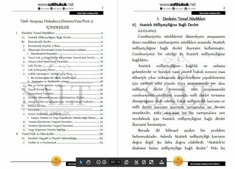 Anayasa Hukuku 2. Dönem Vize Part-3 (2022-2023)-İAÜ-Konu Anlatım Kitapçığı