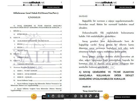 Milletler Genel Hukuku 2. Dönem Vize Part-3 (2022-2023)-İAÜ-Konu Anlatım Kitapçığı