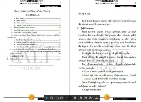 İdare Hukuku 2. Dönem Vize Part-3 (2022-2023)-İAÜ-Konu Anlatım Kitapçığı