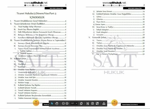 Ticaret Hukuku 2. Dönem Vize Part-3 (2022-2023)-İAÜ-Konu Anlatım Kitapçığı