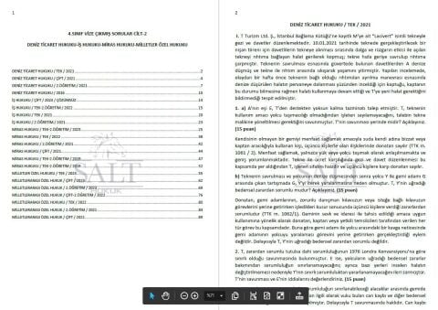 4.SINIF VİZE ÇIKMIŞ SORULAR CİLT-2 (DENİZ TİCARET HUKUKU-İŞ HUKUKU-MİRAS HUKUKU-MİLLETLER ÖZEL HUKUKU)