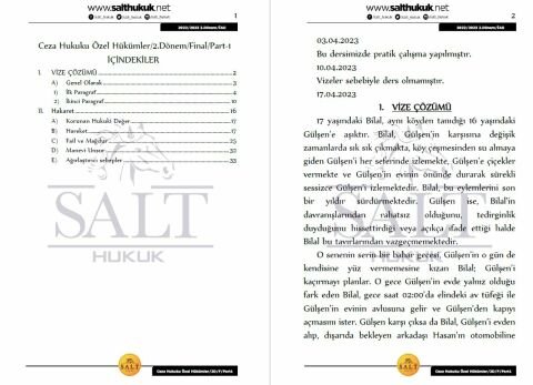 Ceza Özel Hukuku 2. Dönem Final Part-1 (2022-2023)-İAÜ-Konu Anlatım Kitapçığı