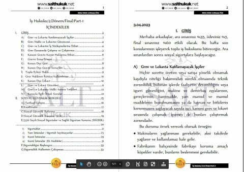 İş ve Sosyal Güvenlik 2. Dönem Final Part-1 (2022-2023)-İAÜ-Konu Anlatım Kitapçığı