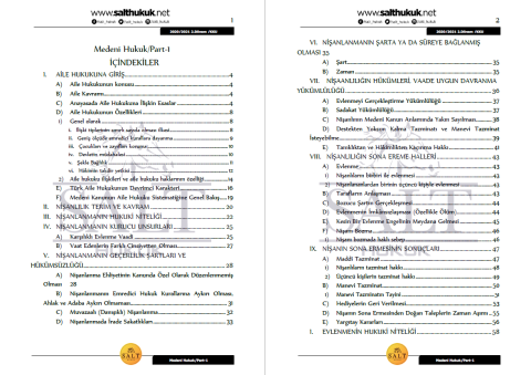 Medeni Hukuk 2. Dönem Part-1 (2020-2021)-KKÜ-Konu Anlatım Kitapçığı
