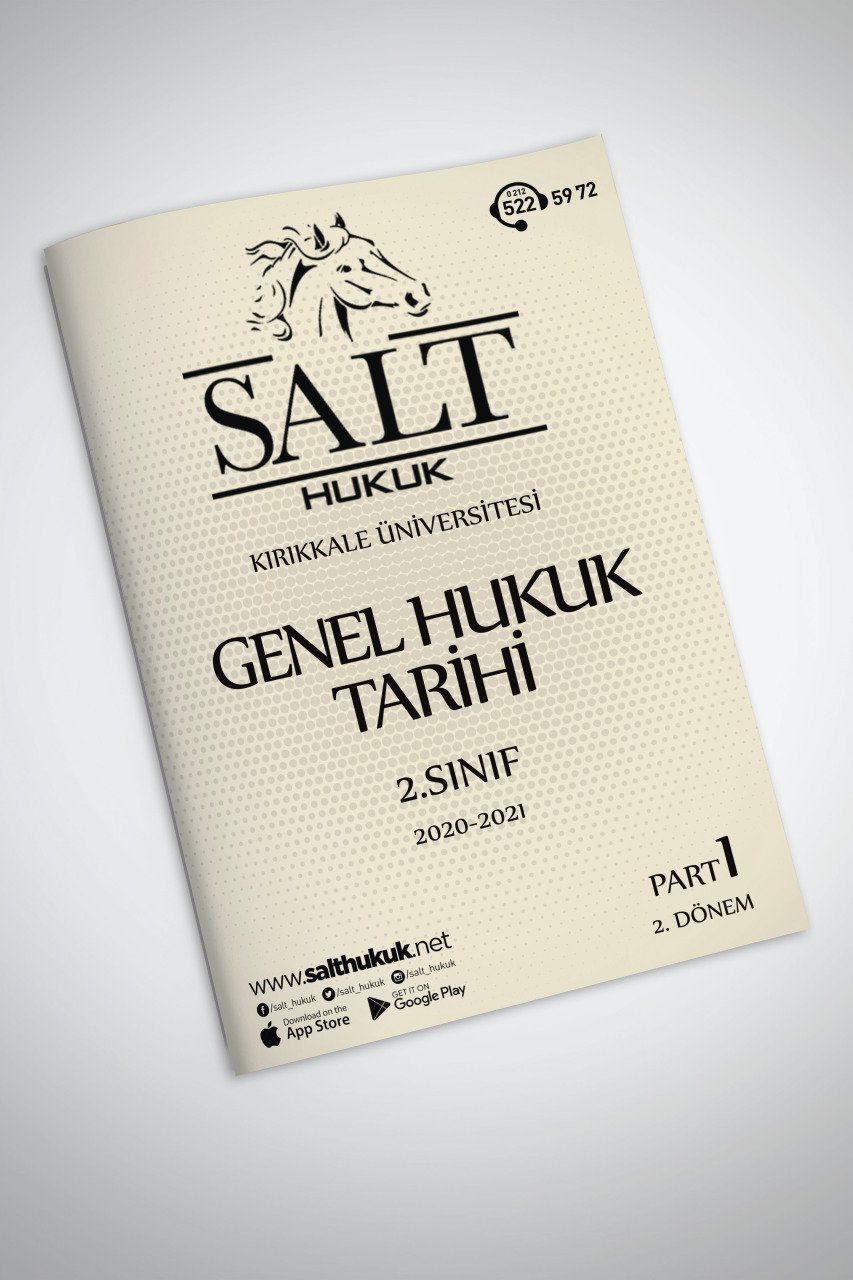 Türk Hukuk Tarihi 2. Dönem Part-1 (2020-2021)-KKÜ-Konu Anlatım Kitapçığı
