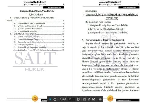 Girişimcilik 2. Dönem Vize Part-3 (2022-2023)-İAÜ-Konu Anlatım Kitapçığı