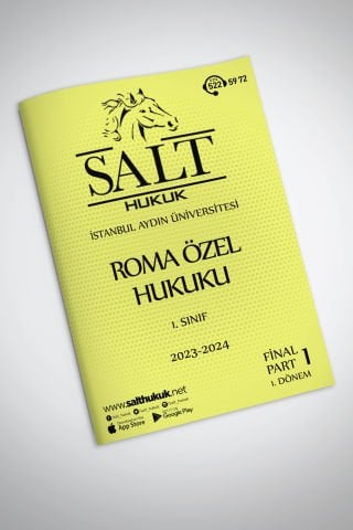 Roma Hukuku 1. Dönem Final Part-1 (2023-2024)-İAÜ-Konu Anlatım Kitapçığı