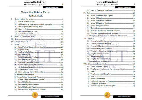 Medeni Usul Hukuku 2. Dönem Part-4 (2020-2021)-KKÜ-Konu Anlatım Kitapçığı